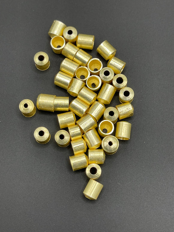 A pack of 25 to 40 Pcs Cord End Caps and Kumihimo End Cap Available  Gold Plated And Silver Plated Three Size :5mX4m,5mX5m,8X5mm