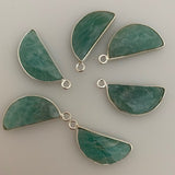 A Pack of Six Pieces One Loop Real Gold Plated Amazonite  Half Moon Shape, Size : 9mmX18mm.