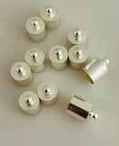 A Pack of 8 to 15Pcs End Caps, Silver, Gold & Copper plated brass, barrel  Kumihimo End Cap Available Three Size 13mX10,12mX8m,10mX6m