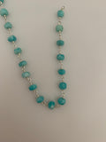 Amazonite Rosary Beaded Chain,Wire Wrapping Gemstone Chain,natural Gemstone chain,Anti-Tarnish Finished chain #190-7 Amazonite