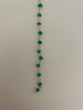 Green Onyx Rosary Beaded Chain,Wire Wrapping Gemstone Chain,Natural Gemstone chain,Anti-Tarnish Finished chain #358-3 Green Onyx