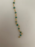 Amazonite  Gold Plated Rosary Beaded Chain,Wire Wrapping Gemstone Chain,Natural Gemstone chain,Anti-Tarnish Finished chain #213 Amazonite