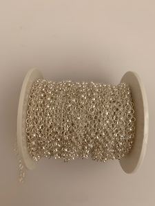 3 Feet Of Sterling Silver Chain, Round Rolo Flat wire Cable, 925 Sterling All The Way Through, Chain Size: 2.7mm | CHN34SS