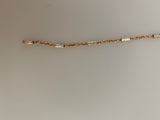 3 Feet Rose Gold Silver Crimped  Necklace Chain , Rose  Gold Beaded Necklace , Rose Gold | CHN82SS