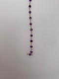 3 Feet Amethyst Silver Plated Rosary Plain Beaded Chain,Wire Wrapping  Chain,Natural Gemstone chain Size :3mm #DM169 Amethyst