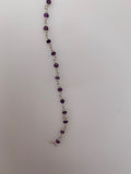 3 Feet Amethyst Silver Plated Rosary Faceted Beaded Chain,Wire Wrapping  Chain,Natural Gemstone chain Size :3mm #198N Amethyst