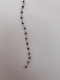 3 Feet Amethyst Silver Plated Rosary Faceted Beaded Chain,Wire Wrapping  Chain,Natural Gemstone chain Size :3mm #198N Amethyst