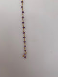 3 Feet Amethyst Gold Plated Rosary Faceted Beaded Chain,Wire Wrapping  Chain,Natural Gemstone chain Size :3mm #AT-AM Amethyst