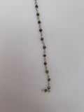 3 Feet Pyrite Gemstone  Silver Plated Rosary Faceted Beaded Chain,Wire Wrapping  Chain,Natural Gemstone chain Size :3mm #37-3 Pyrite Chian