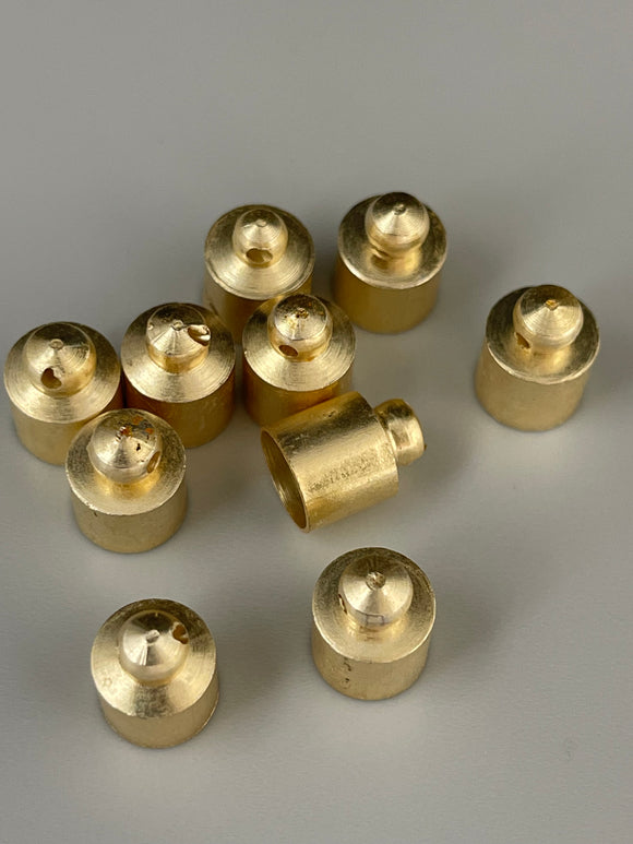 A pack of 10 to 25 Pcs Cord End Caps and Kumihimo End Cap Available  Gold Plated Cap Available  Two Size :10mX6m,12mX8m.