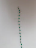 3 Feet Green Onyx Silver Plated Rosary Faceted Beaded Chain,Wire Wrapping  Chain,Natural Gemstone chain Size :3mm #39-3 Green Onyx