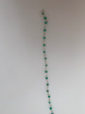 3 Feet Green Onyx Silver Plated Rosary Faceted Beaded Chain,Wire Wrapping  Chain,Natural Gemstone chain Size :3mm #39-3 Green Onyx