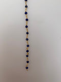 3 Feet Blue Lapis Gold Plated   Faceted Beaded Chain,Wire Wrapping  Chain,Natural Gemstone chain Size :3mm #Blue Lapis
