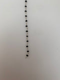 3 Feet Black Spinel Silver Plated Rosary Faceted Beaded Chain,Wire Wrapping  Chain,Natural Gemstone chain Size :2mm # 119-3 Black Spinel