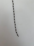 Black Spinel 2mm, Gunmetal Plated Sterling Silver Wire Chain, 3 Feet of Natural Gemstone chain  Size 2mm: #Black spinel Gunmetal Plated Chain