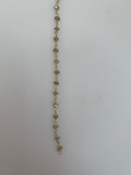 Labradorite Gold Plated Sterling Silver Wire Chain, 3 Feet of Natural Gemstone chain  Size 2m .3mmand 3.5mm: #Labradorite  Chain