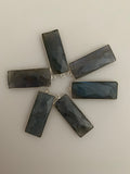 Labradorite Bezel Six Piece a Pack One Loop Gold Plated And  Real  Sterling Silver 925 Labradorite  Rectangle Shape, Size : 12mmX30mm.