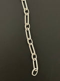 3 feet long Sterling Silver Chain, Paper Clip Links Alternated with 3 oval links With patterned surface Size:4,25X11,3-4,X8,7m | CHN139SS