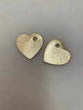10pcs. Heart Shape Gold Finish, Brushed Finish, E-coated, one hole, Copper/Brass Findings, 25mm#G546