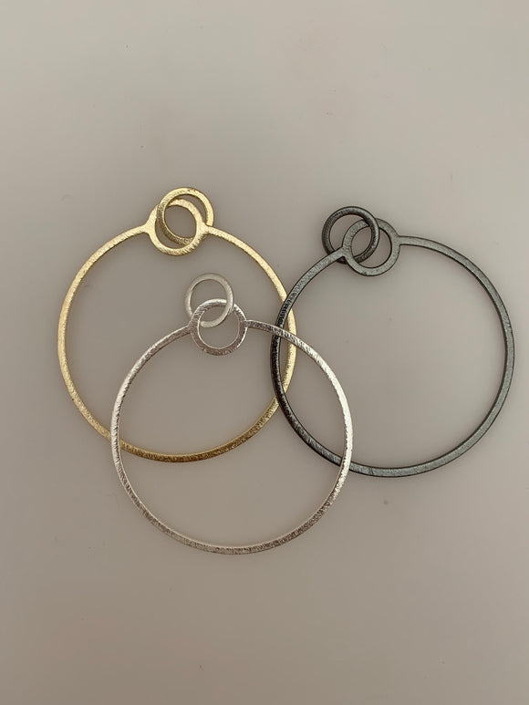 8 Pcs. Gold Plated ,Silver Plated ,Gunmetal Hoops  E-Coated, Handmade,Brushed Finish, Findings/Components Available two Size And three Color