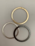 Wide and Brushed Ear Ring Hoops/ Circles. E-coated, Brushed Finish, Handmade Rings/Circles/Hoops. Available in Three  colors and Two sizes.