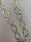 3 Feet of Chain Gold Finish & Silver Plated Patterned Marquise Shape Solid Copper Pattern, Chain sizes: 20mX12m