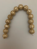 1 Strand of Fancy  Shiny Round Gold Finish,Brushed Finished Round  Beads , E-coated Beads. Bead Size is: 15mm