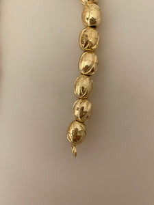 1 Strand of Brushed Finish Fancy Shiny Round Gold Finish Beads , E-coated Beads. Bead Size is: 10mmX8mm NO-84