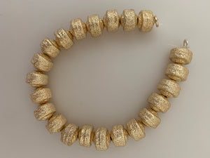 1 Strand of Brushed Finish Fancy Shiny Round Gold Finish and Silver Plated  Beads , E-coated Beads. Bead Available Four  Size is: 6mm ,8mm ,10mm,12mm