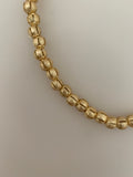 1 Strand of Decorative Beads,Round Shiny Gold Finish,  Brushed Finish, E-coated (about 34 to 40 Beads) Size: 6mm and 7 mm