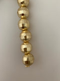 1 Strand of Brushed Finish Fancy Shiny Round Gold Finish Beads , E-coated Beads. Bead Size is: 15mm