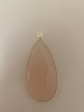 Rose Quartz  1  Pieces One Loop Real Gold Plated and Sterling Silver 925 Rose Quartz Tear Drop Shape, Size : 24mmX46mm.