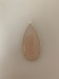 Rose Quartz  1  Pieces One Loop Real Gold Plated and Sterling Silver 925 Rose Quartz Tear Drop Shape, Size : 24mmX46mm.