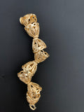 1 Strand of Decorative Cones Available in 2 colors- Gold Finish And Silver Plated, End Caps, Cones, Sizes: 12mmX11mm #NO-21