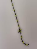 3 Feet Sterling Silver dc cable Black rh-Enamel LIGTH YELLOW-0,6 mm space between enamel beads#166PYB-SS