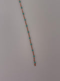3 Feet sterling Silver Chain dc  Cable Rose Enable Turquoise 0.6mm Space Between Enable Beaded Size :1,43x2,15 #166 TFP-SS