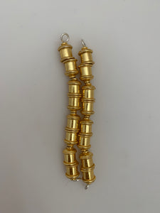1 Strand of End Caps,  Gold Finish  E-Coated, End Cap. Size: 12X10mm (inside size is 6mm)# G-348
