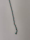 3 Feet  Sterling Silver dc cable black  RH-Enamel TURQUOISE-0,6 mm space between enamel beads Size:1,43x2,15# 166TFB-SS