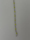 3 Feet Sterling Silvers Chain dc cable rhodium-Enamel LIGTH YELLOW-0,6 mm space between enamel beads Size 1,43x2,15#166PYR-SS