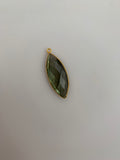 Labradorite   Bezel Pack of 1 Pieces One Loop Real Gold Plated Labradorite  Marquise  Shape, Size 31mmX14 H-26