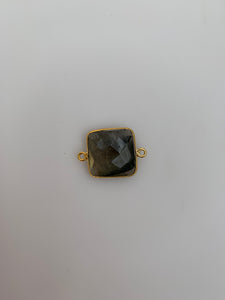 Labradorite One Piece  Gold Plated Connector Bezel Square   Shape, Size : 16mm H-18