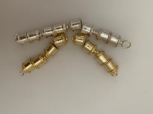 1 Strand of End Caps, in Gold Finish Silver Plated  Fancy End Cap E-Coated, End Cap. Size: 12X12mm (inside size is 8mm)