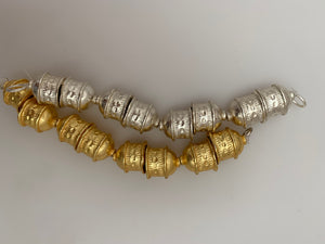 1 Strand of End Caps, in two colors  Gold Finish and Silver Plated, E-Coated, End Cap. Size: 15X14mm (inside size is 10mm)