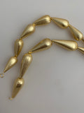 1 Strand of Teardrop Beads, fishing lure Beads,  fishing sinker Bead Gold finish And Silver Plated , Available in 2 sizes: Large Size- 34X13mm, Small- 24X11mm