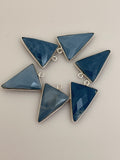 Blue Opal  Opal  one Pack of Six Pieces One Loop Gold Plated Sterling Silver  Blue Opal Triangle Shape, Size : 15mX20m.#DM 559