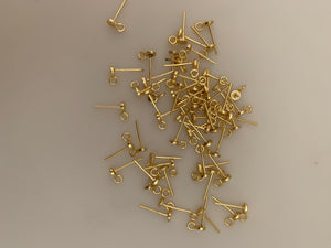 60Pcs Gold Finish studs earrings, Round Studs, Gold dot stud earrings, circle studs, Stud Earring findings #1027