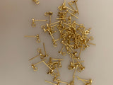 60Pcs Gold Finish studs earrings, Round Studs, Gold dot stud earrings, circle studs, Stud Earring findings