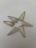 Rainbow Moonstone a Pack of Six Pieces One Loop  Real Gold Plated  And Silver Plated Rainbow Moon stone Triangle Shape, Size : 15mmX35mm.