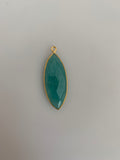 Amazonite  Bezel Pack of 1 Pieces One Loop Real Gold Plated And Sterling Silver Amazonite Marquise  Shape, Size 33mmX14