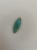 Amazonite  Bezel Pack of 1 Pieces One Loop Real Gold Plated And Sterling Silver Amazonite Marquise  Shape, Size 33mmX14